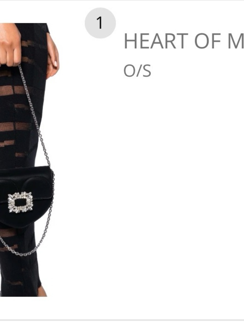 AKIRA Black Crossbody Bag with Silver Chain and Crystal Buckle